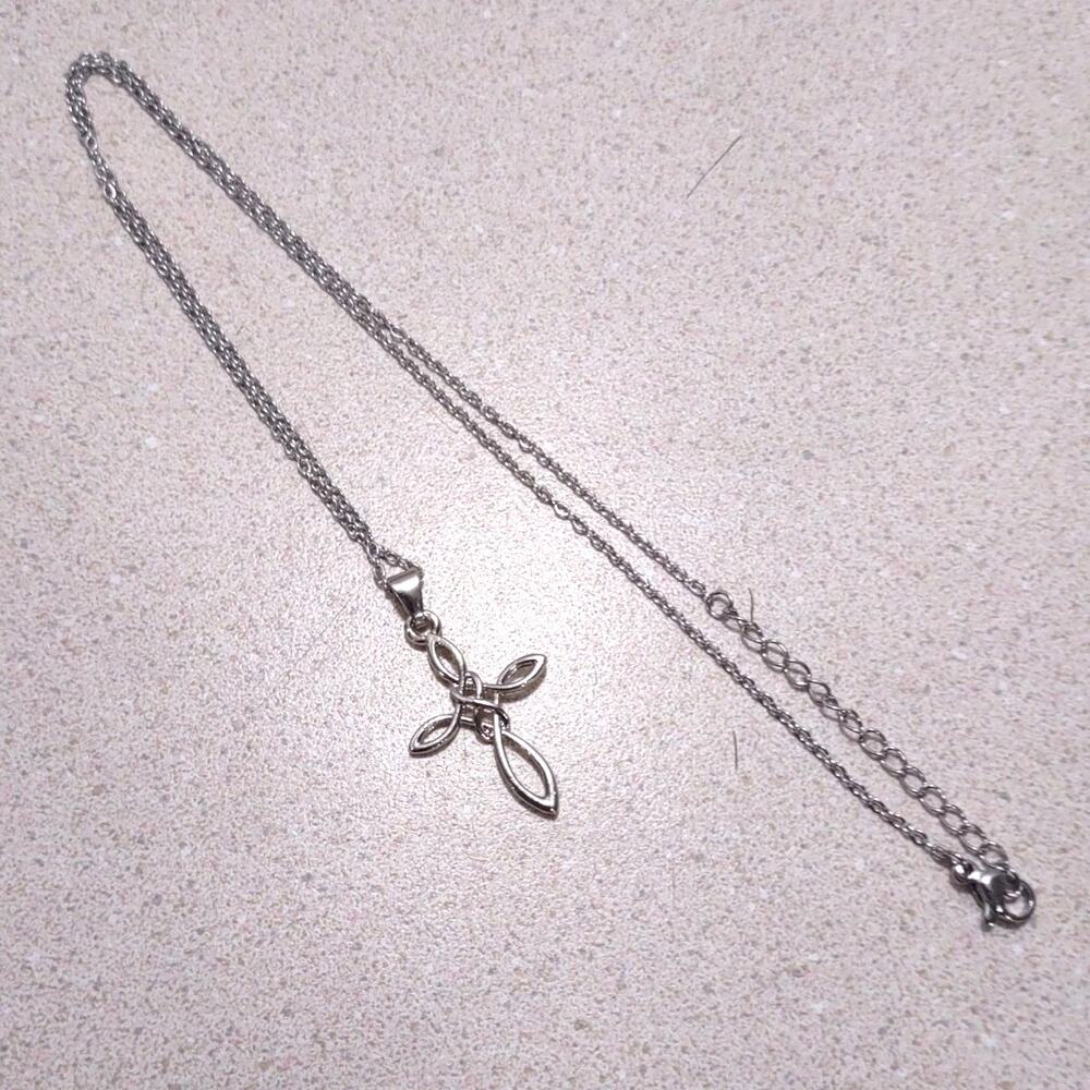 Stainless Celtic Style Cross Necklace Christian Jesus Christmas Birthday Gift